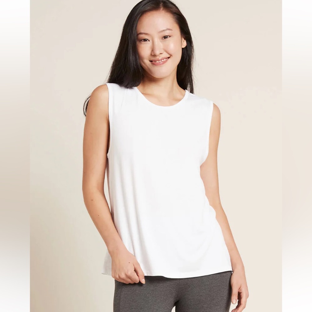 BOODY Women's Active Muscle Tank Top WHITE MEDIUM